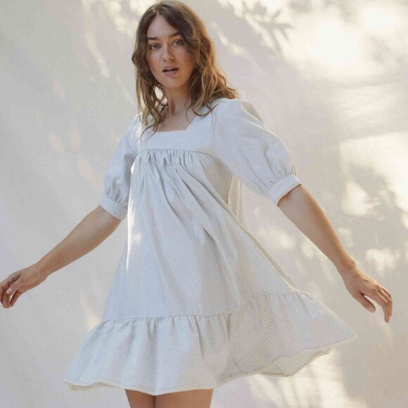 Christy Dawn Berkley Dress in Blue Harvest Stripe - Picture 2 of 6